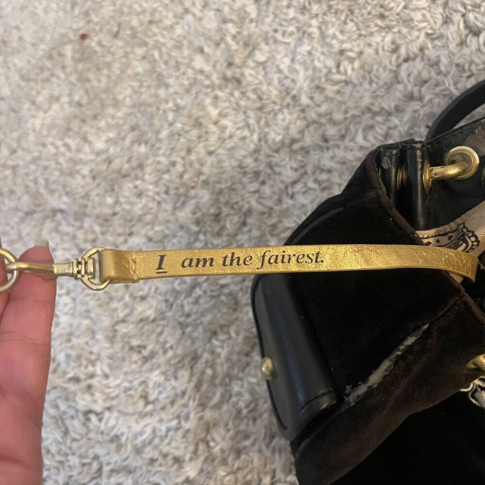 Juicy Couture P&G “Once Upon a Time” Royal Juicy Daydreamer Black Velour Hobo - Picture 13 of 16